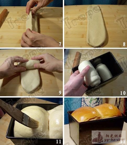 奶油白土司烘焙制作过程：