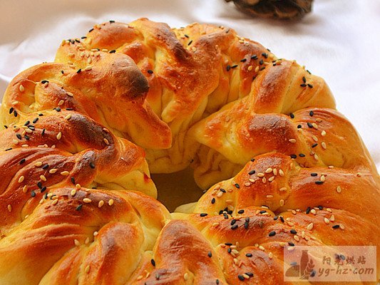 #九阳烘焙剧场#烤箱试用之------花环面包的做法