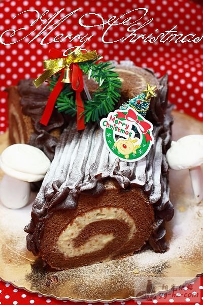 巧克力栗蓉树根蛋糕的做法
