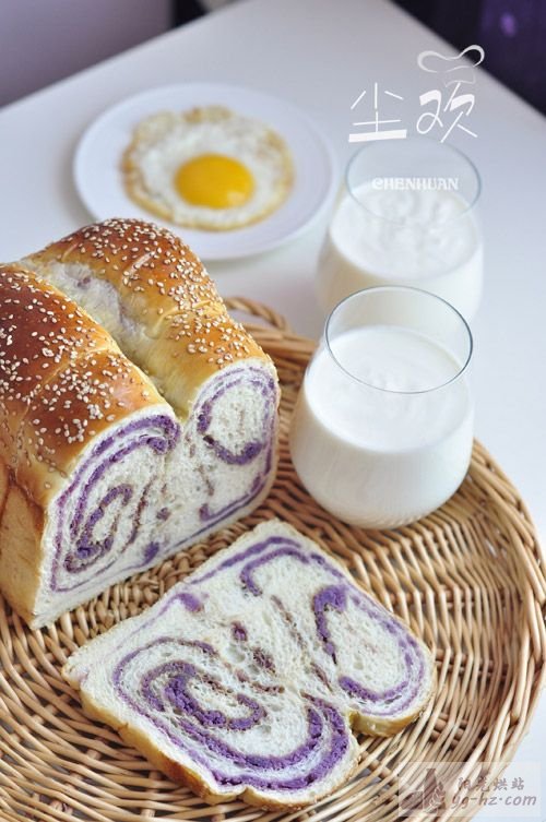 面包机版紫薯吐司的做法