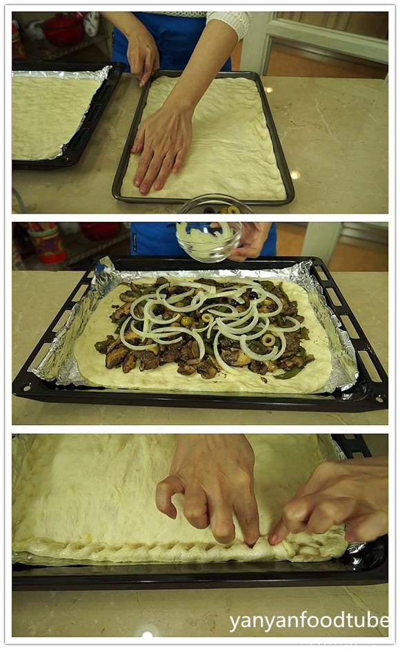 牛排蘑菇披萨派 Steak & Mushroom Pizza Pie的做法 步骤2
