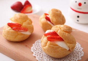 草莓奶油泡芙的做法