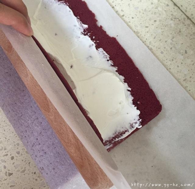红绸卷红曲粉蛋糕卷红丝绒卷的做法 步骤19