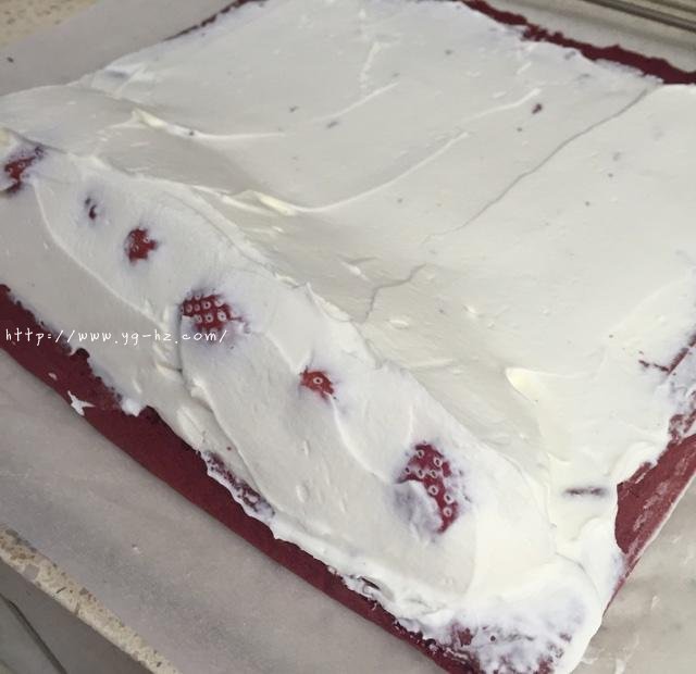 红绸卷红曲粉蛋糕卷红丝绒卷的做法 步骤18