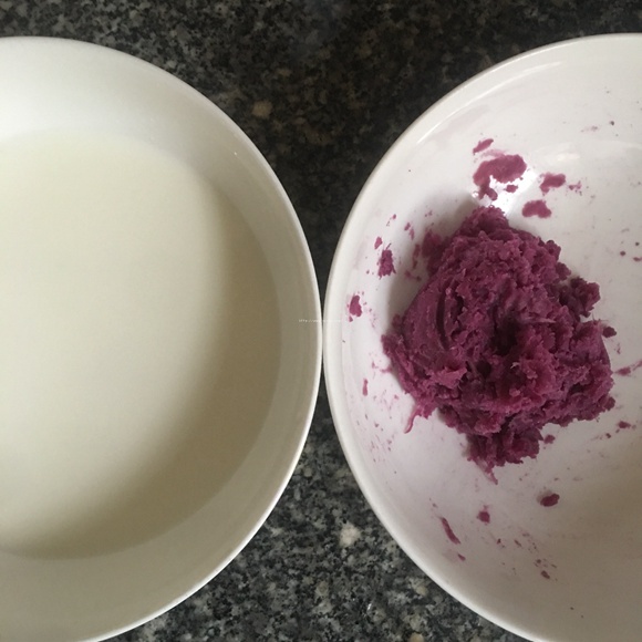 手残党也能做的紫薯牛奶小方的做法 步骤3
