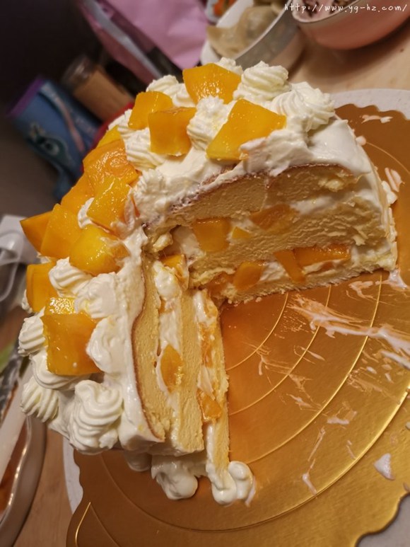 芒果奶油蛋糕的做法 步骤24