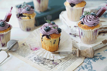 爆浆蓝莓乳酪cupcake配奶油奶酪顶的做法 步骤14