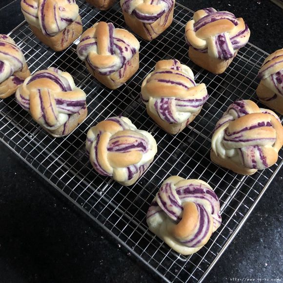 奶香紫薯面包的做法 步骤12