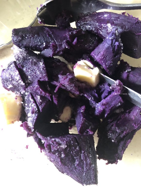 超级灭霸—紫薯大理石手撕吐司的做法 步骤5