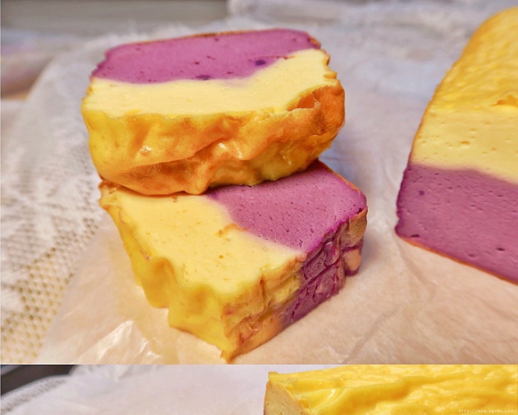 紫薯豆乳蛋糕｜减脂又免烤·4个原料搅一搅的做法 步骤3