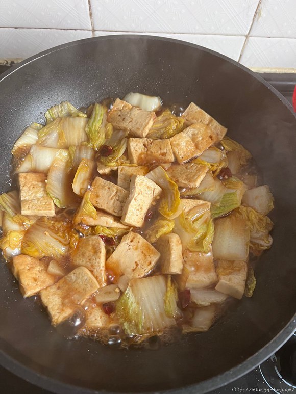 超级鲜的老豆腐炒白菜的做法 步骤8