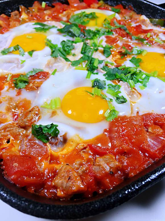 Shakshuka北非蛋/番茄炖蛋·一锅炖速手菜的做法 步骤8