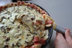 培根菌菇披萨的做法